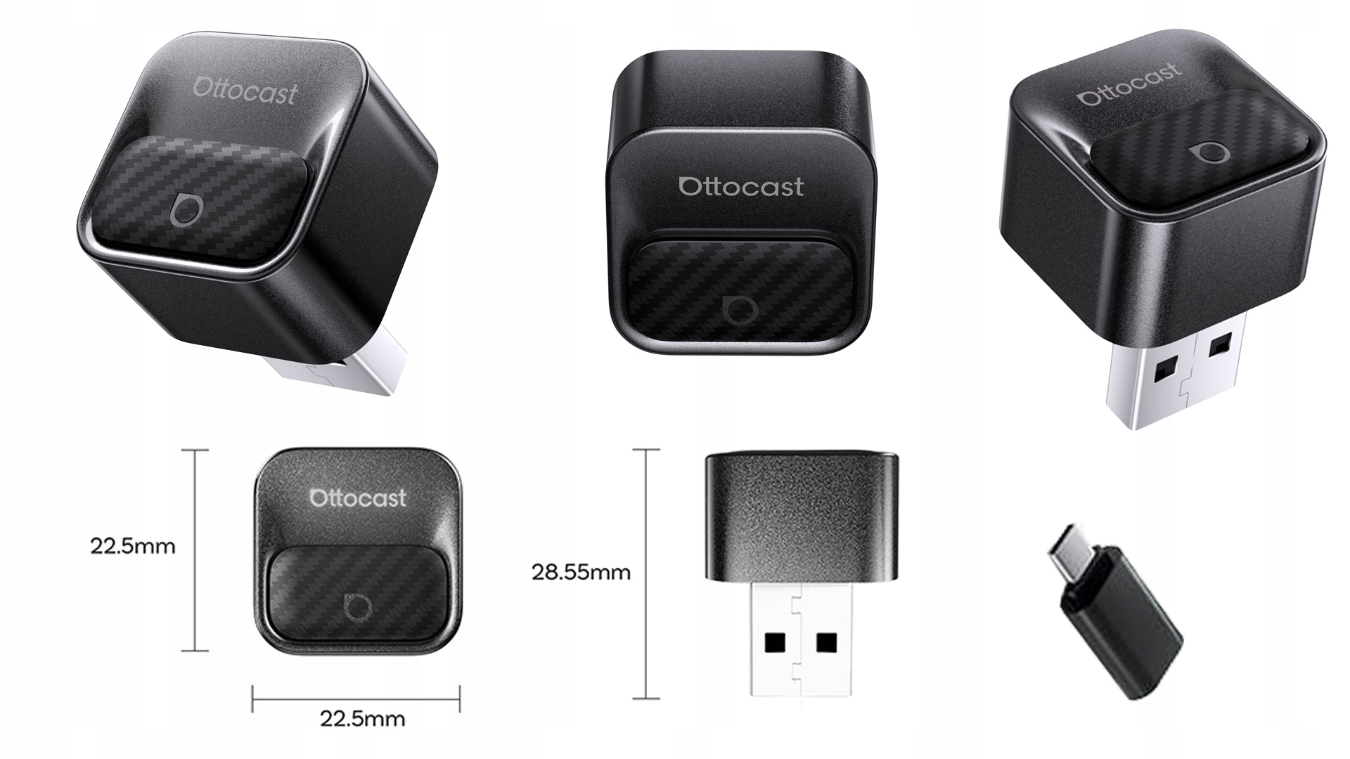 Ottocast mini core adaptér carplay android auto rozměry evtech_cz